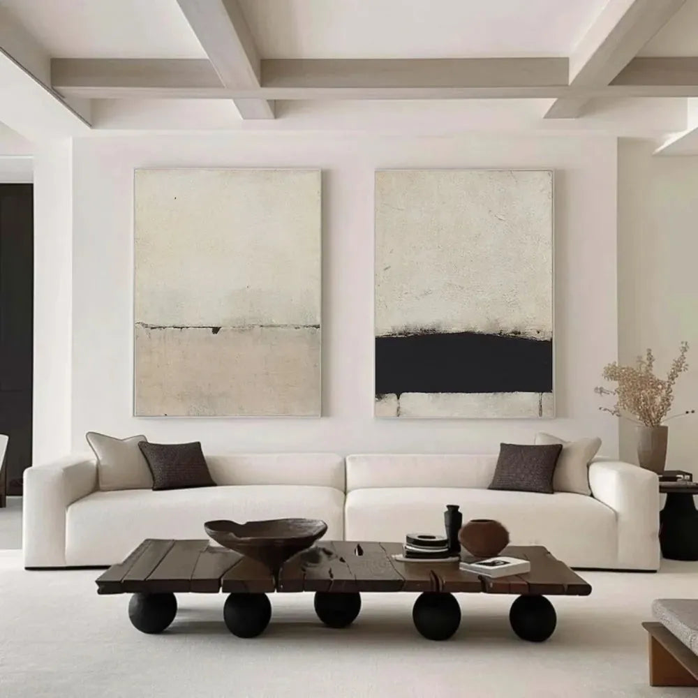 Beige Wabi Sabi Canvas Art Set of 2 #WS046