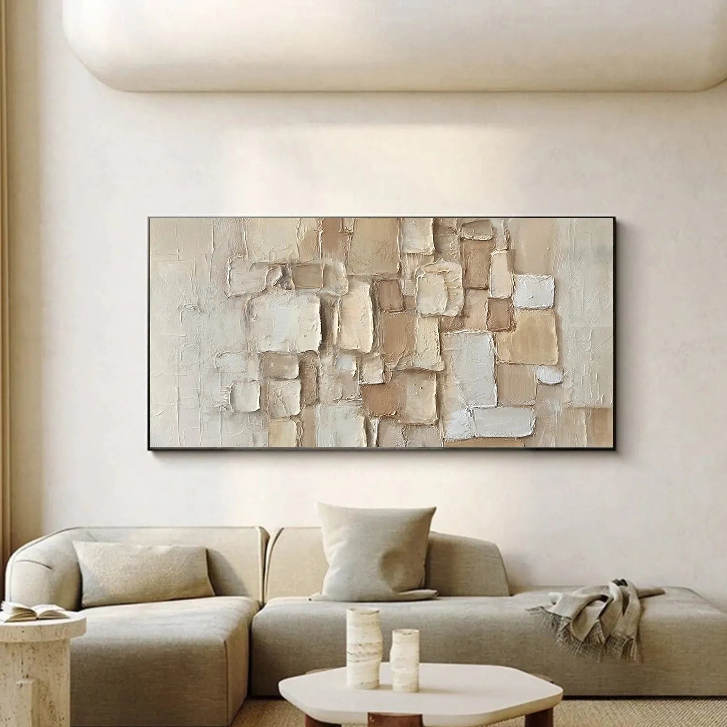 Beige Abstract Textured Wall Art #AB 575