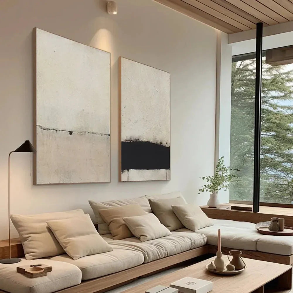 Beige Wabi Sabi Canvas Art Set of 2 #WS046