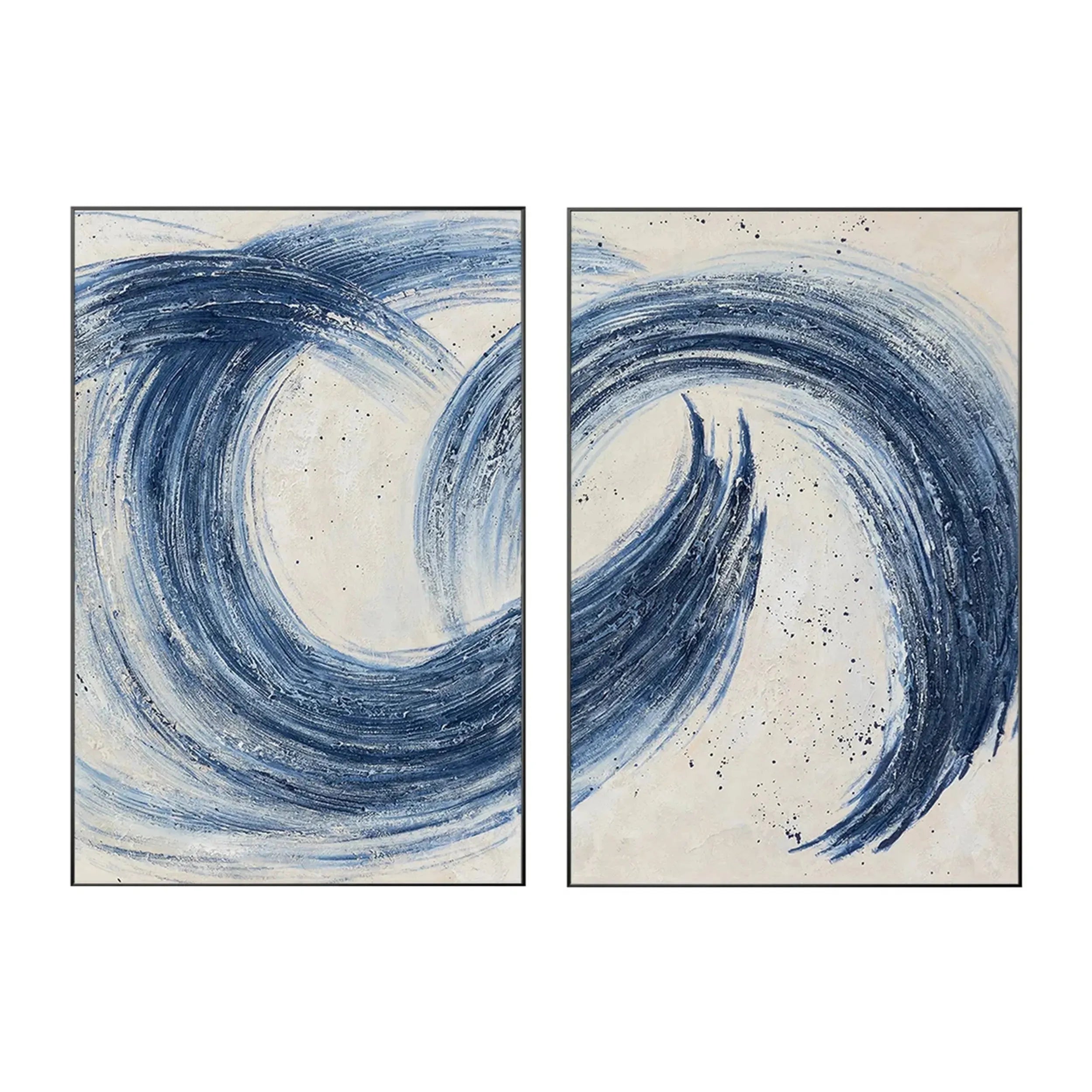 Blue & Green Abstract Set of 2#BG020