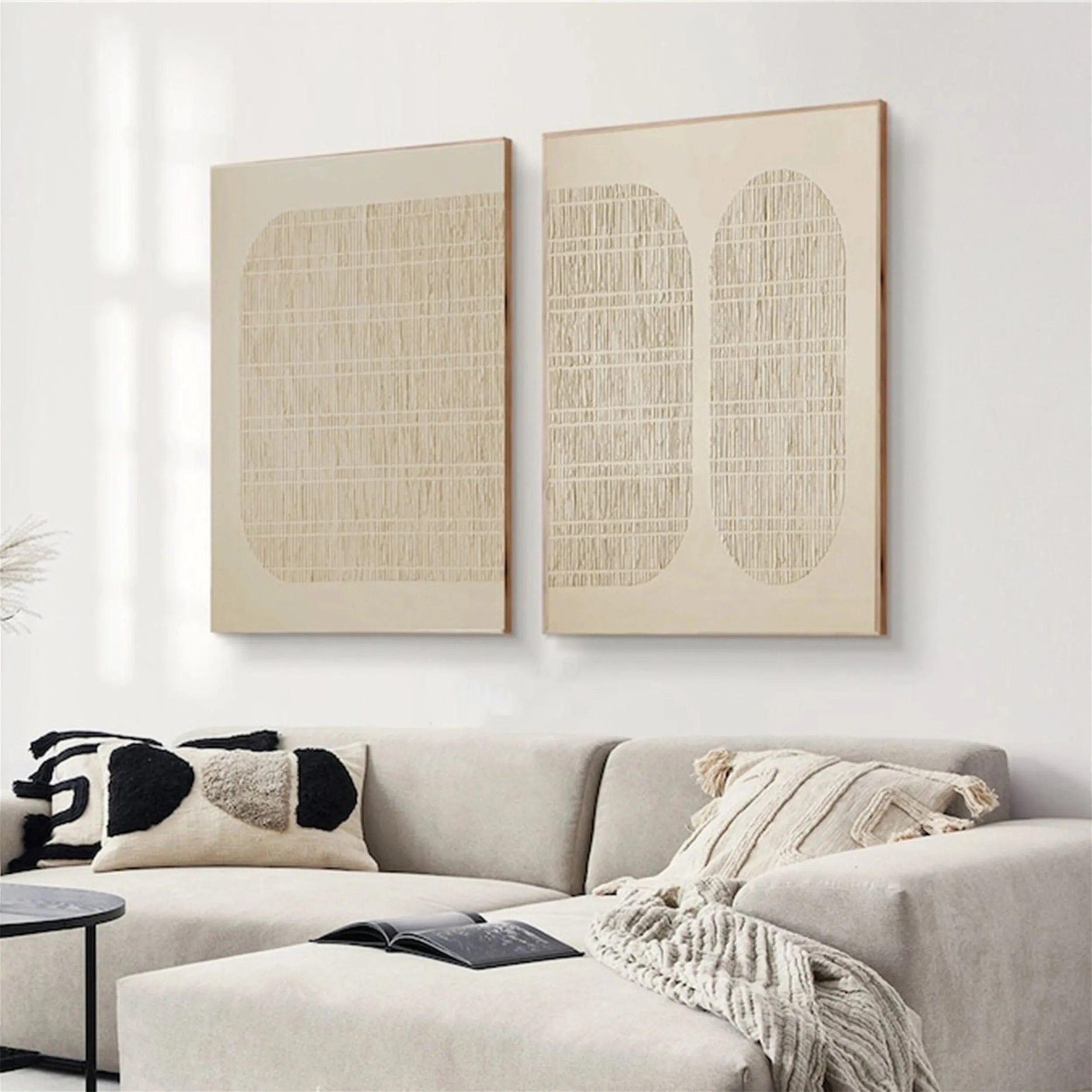 Beige & Brown Abstract Set of 2 #BB088