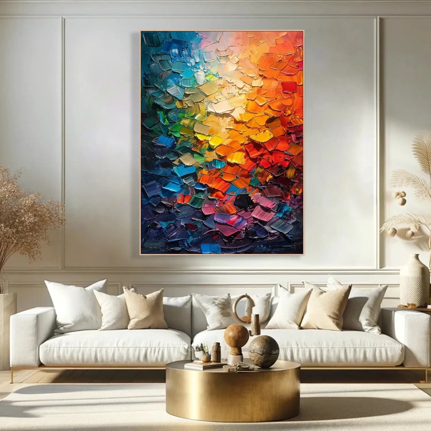 Colorful Abstract Textured Painting Canvas #AT094