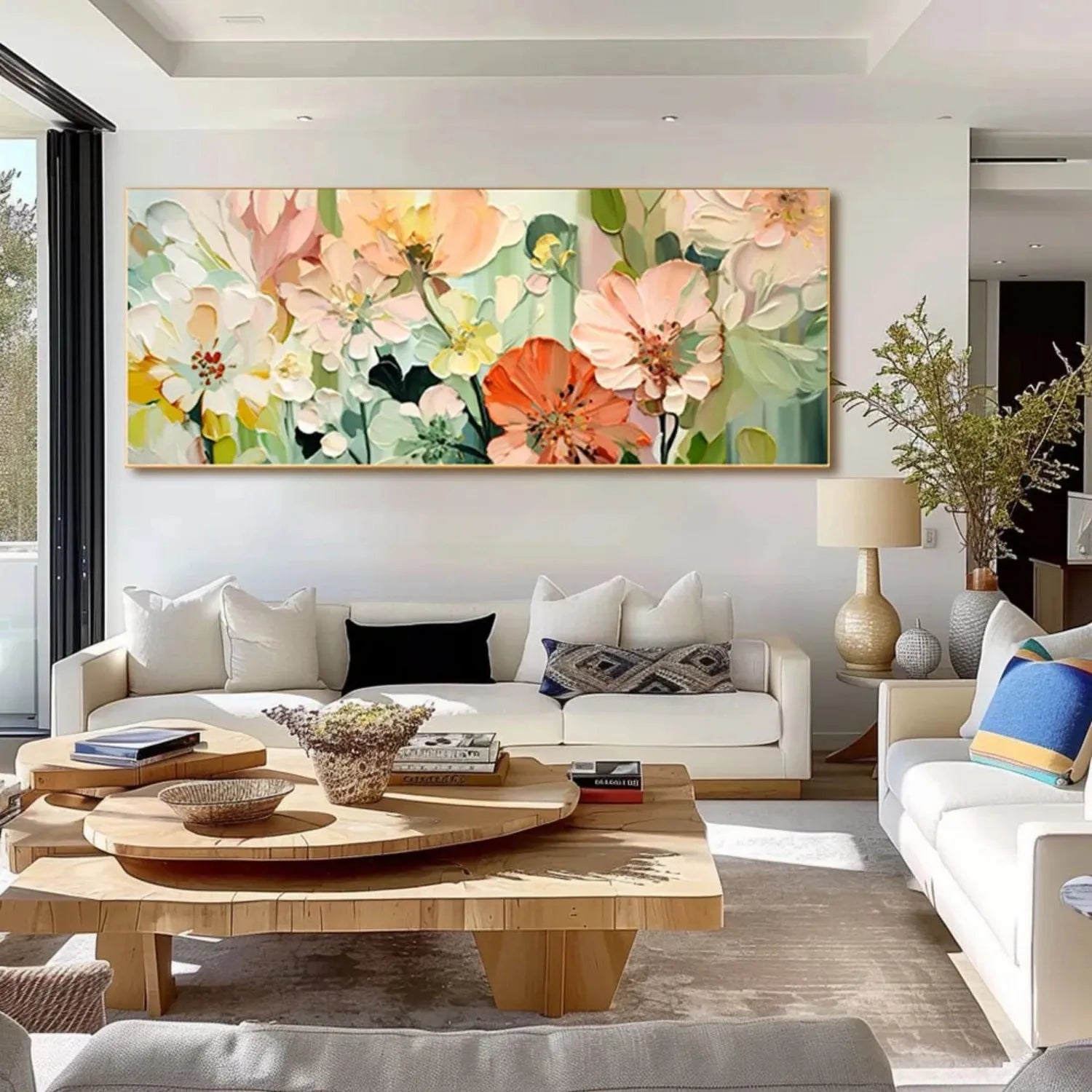 Colorful Flower Textured Painting Canvas #FP053