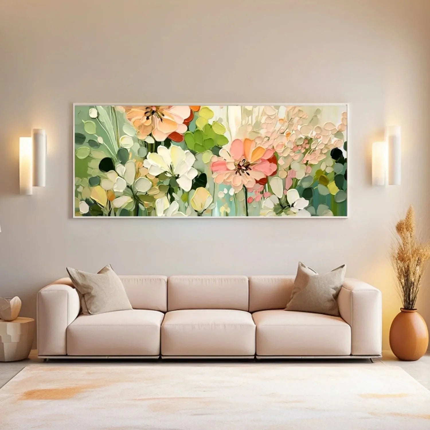 Colorful Flower Textured Painting Canvas #FP051