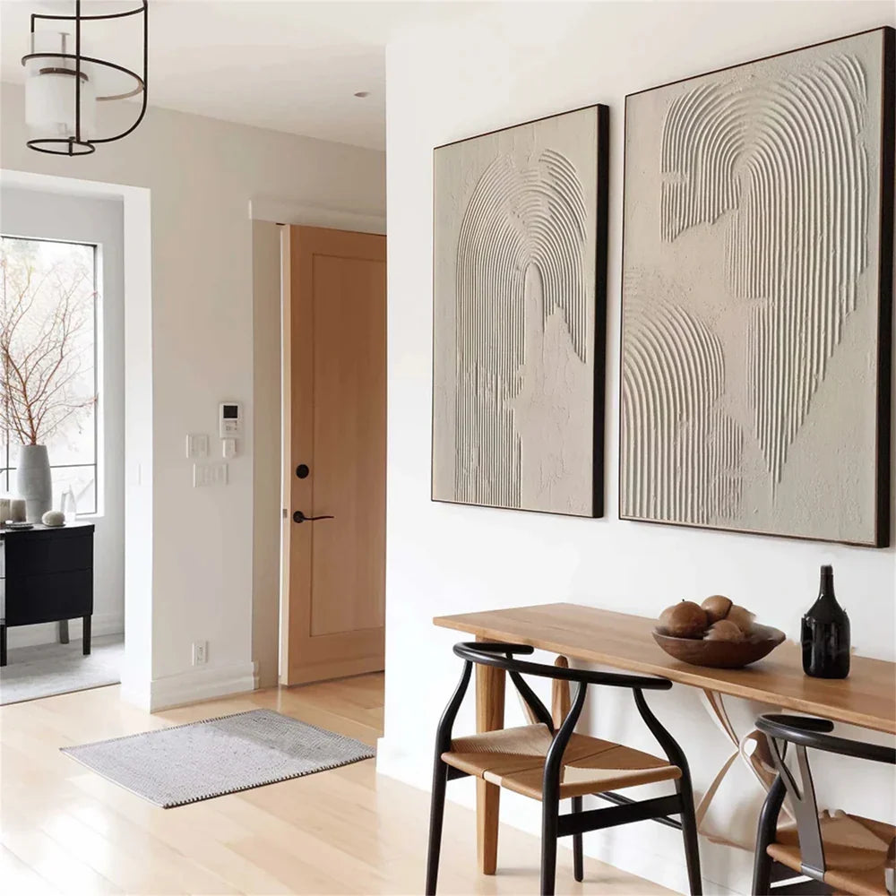 Beige & Brown Abstract Set of 2 #BB069