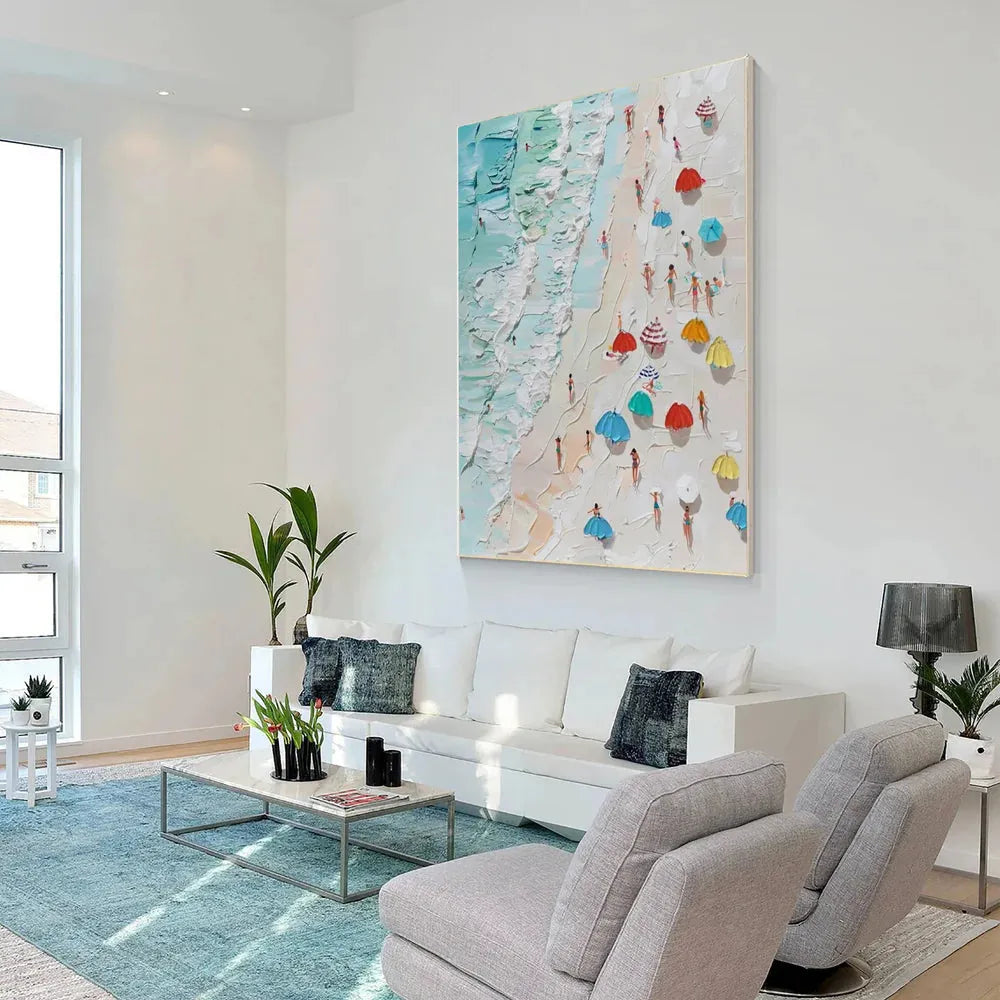 Ocean And Sky Textured Painting Canvas #OS030