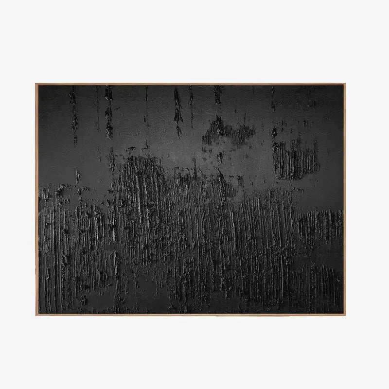 Black Minimalist Textured Painting #MZ018