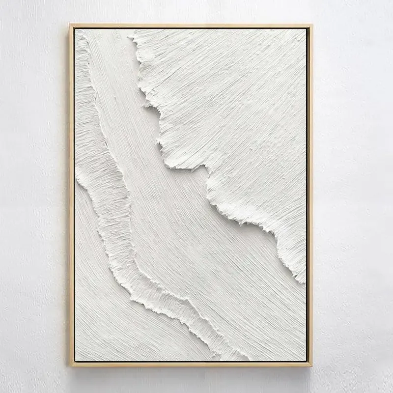 White Minimalist Textured Painting Canvas #MM026