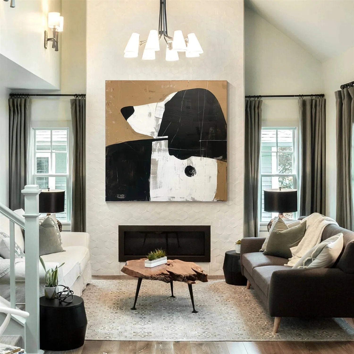 Abstract Animal Dog Wall Art #AC059