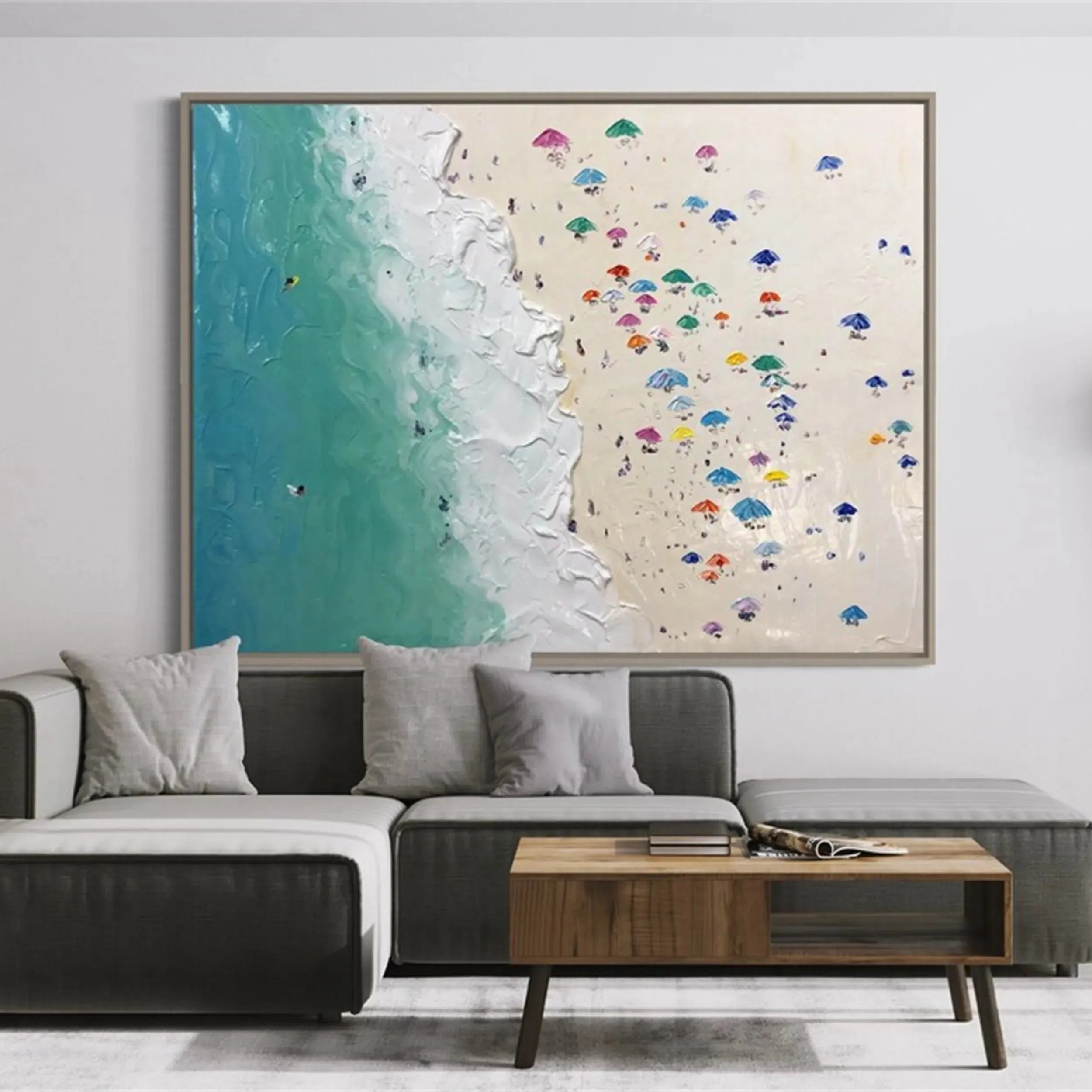 Seascape and Snowy Peak Painting #SP011