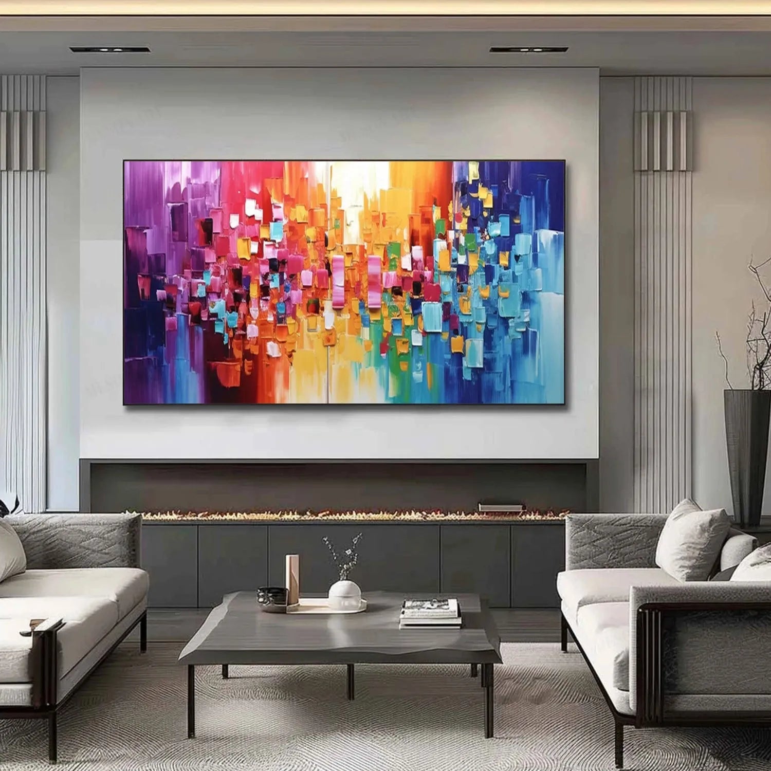 Colorful Abstract Textured Painting Canvas #AT101