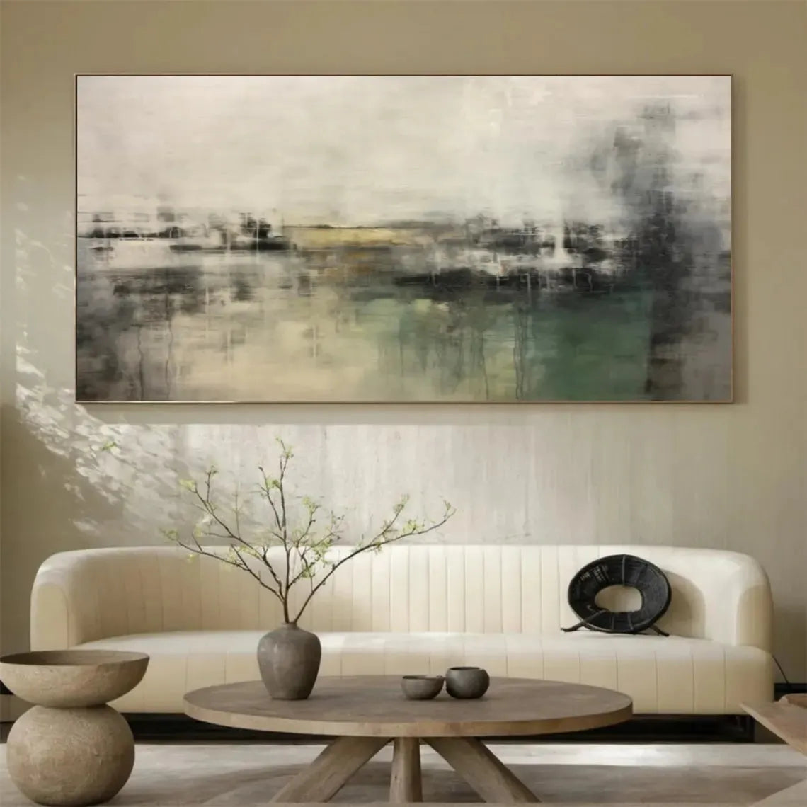 Green Abstract Canvas Wall art #AP220