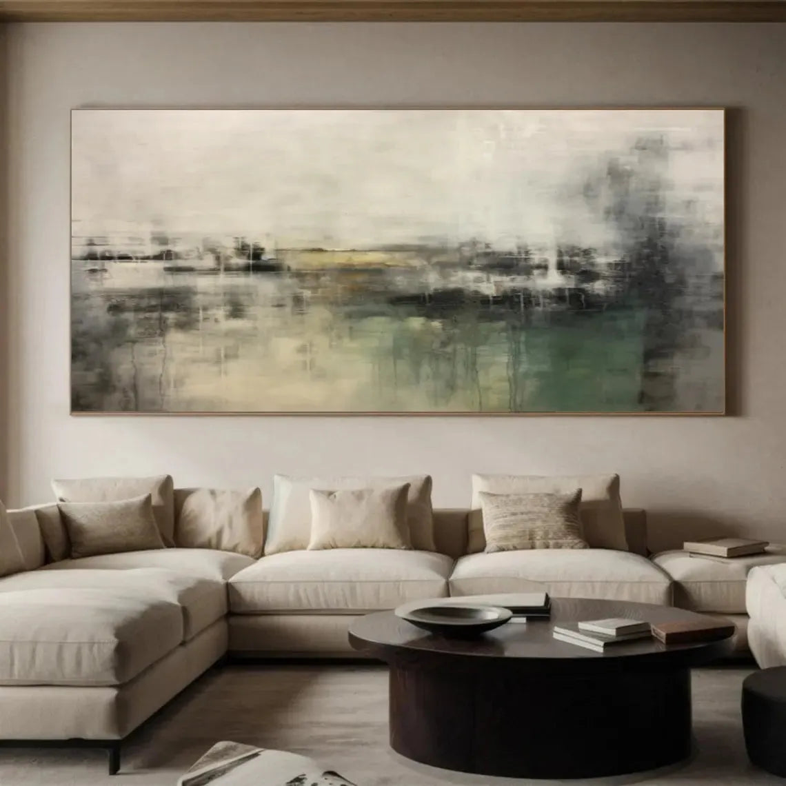 Green Abstract Canvas Wall art #AP220