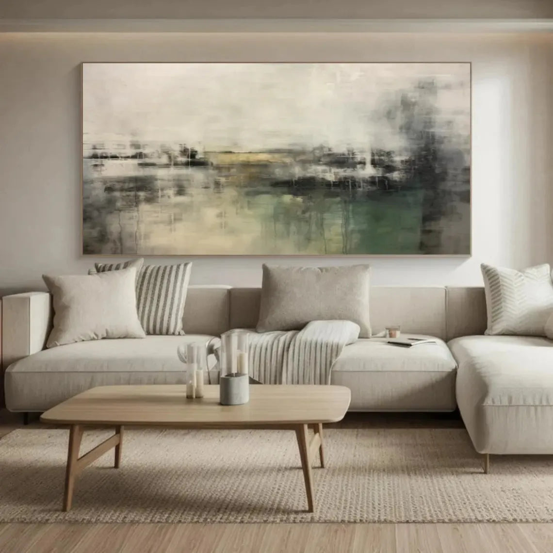 Green Abstract Canvas Wall art #AP220