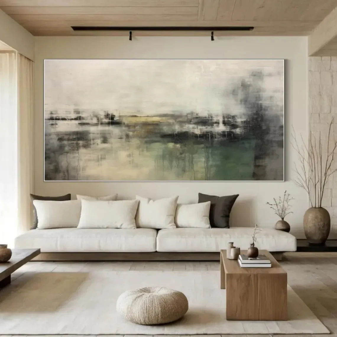 Green Abstract Canvas Wall art #AP220