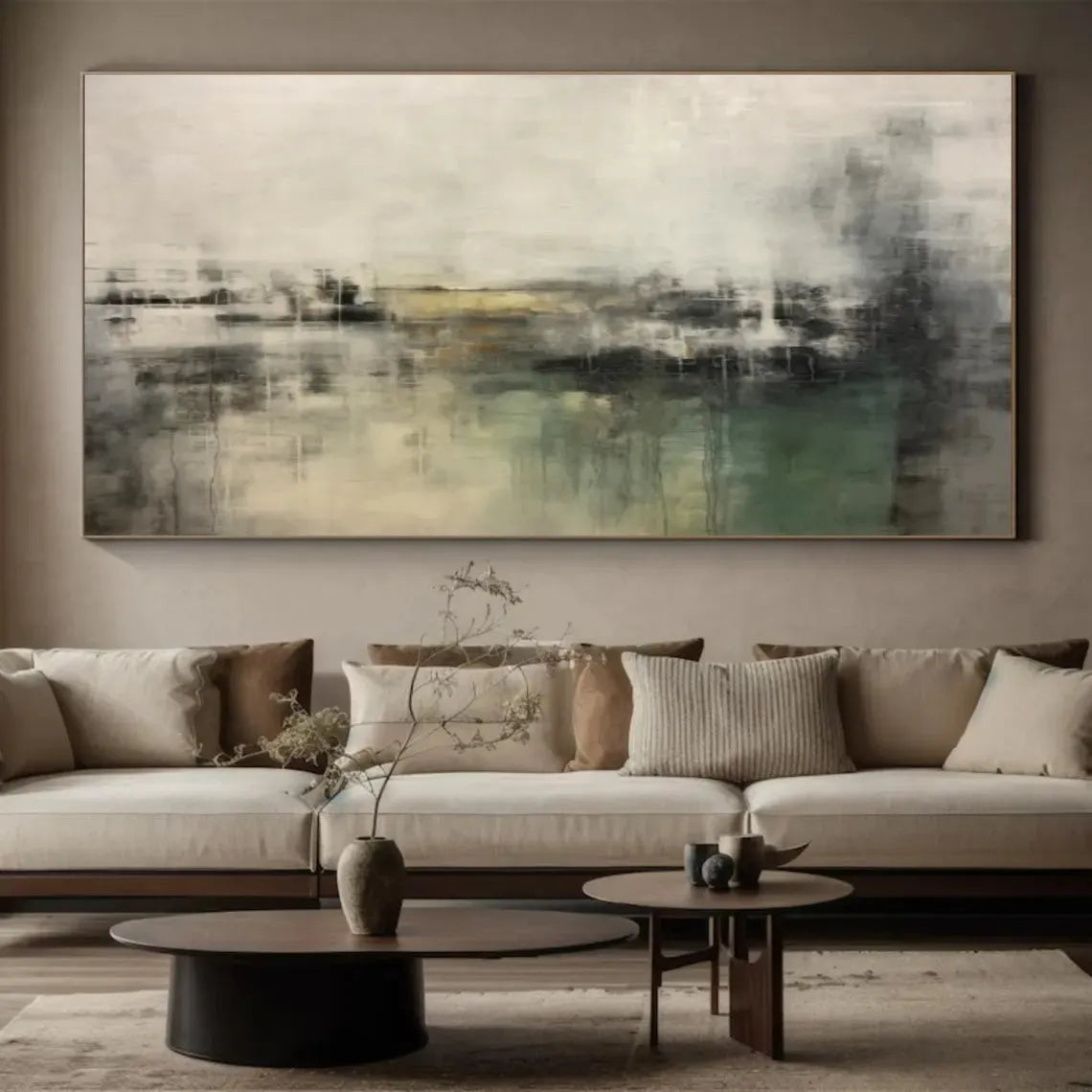 Green Abstract Canvas Wall art #AP220