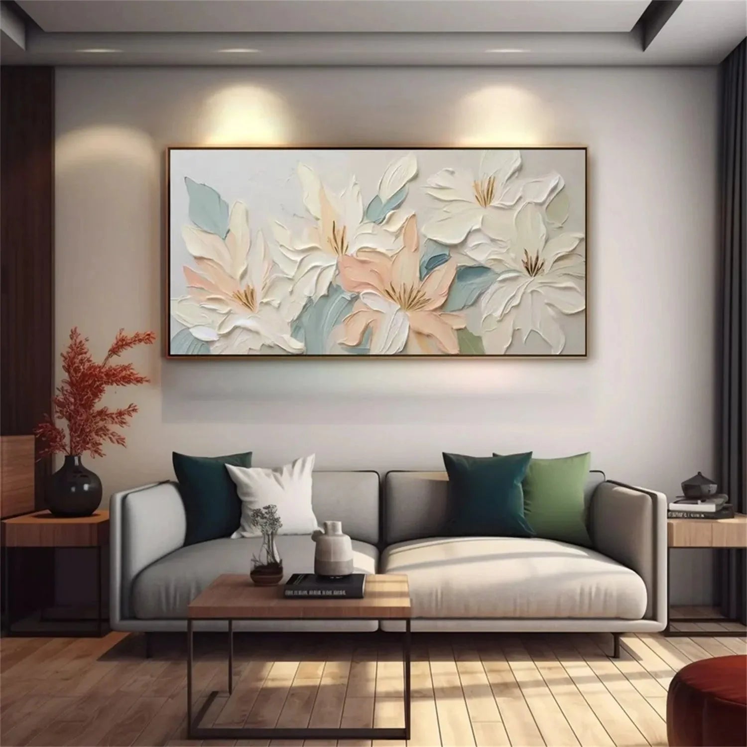 Colorful Flower Textured Painting Canvas #FP033