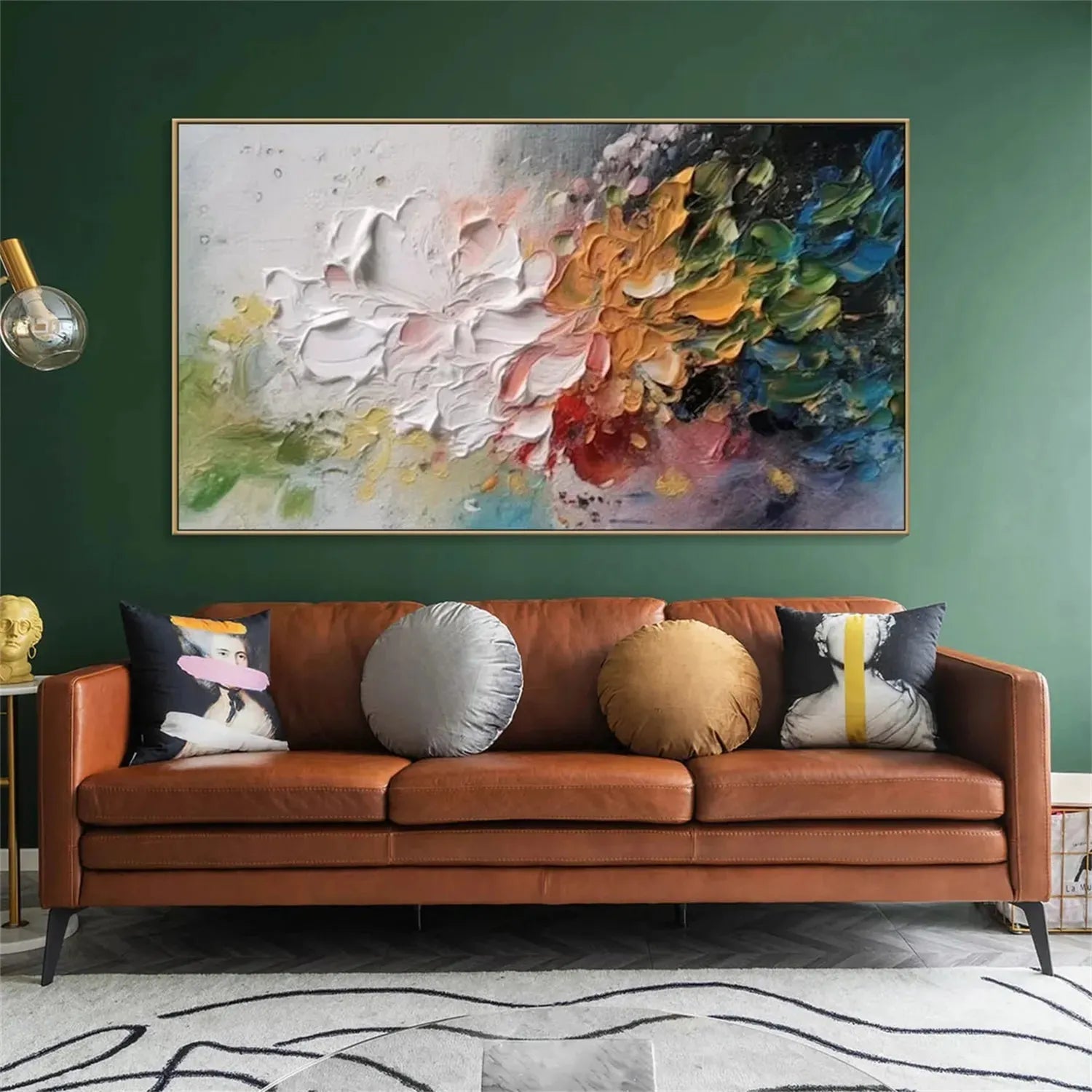 Colorful Flower Textured Painting Canvas #FP009