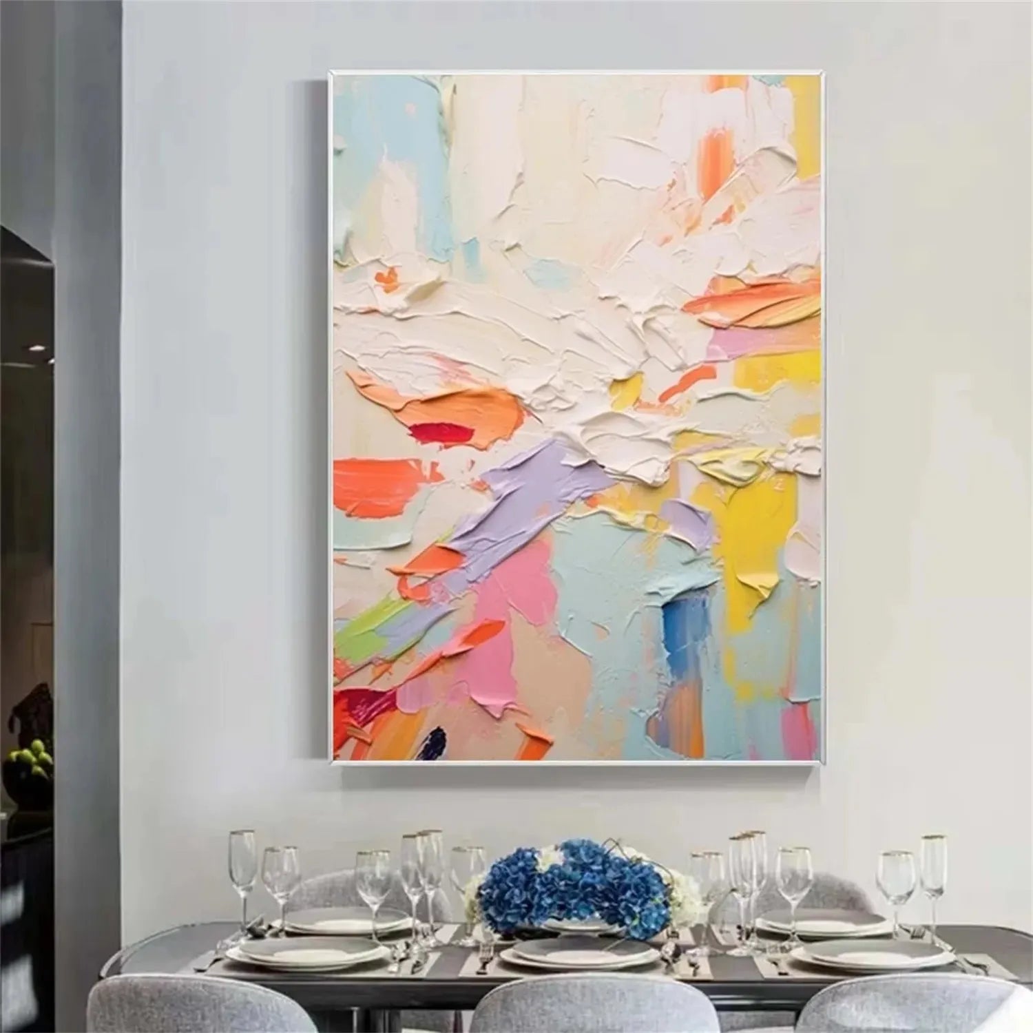 Colorful Abstract Textured Painting Canvas #AT007