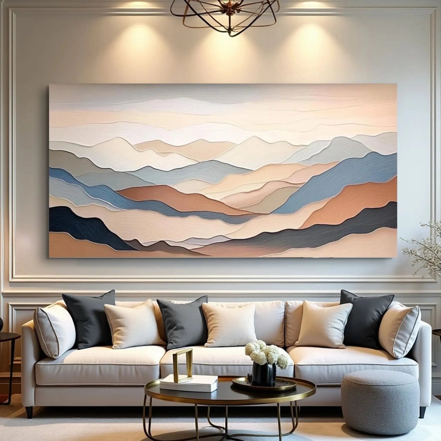 Abstract Mountain Textured Canvas Art #MO023