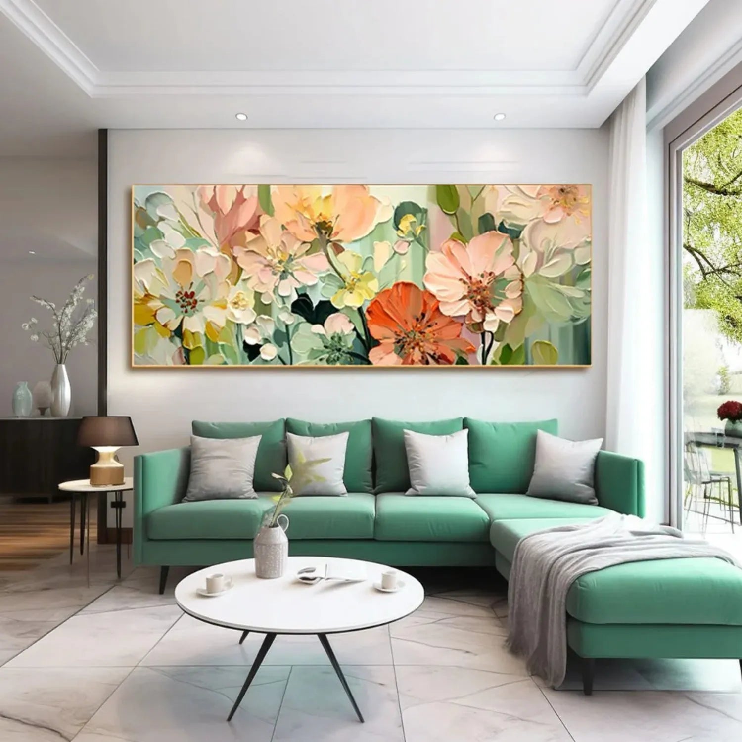 Colorful Flower Textured Painting Canvas #FP053