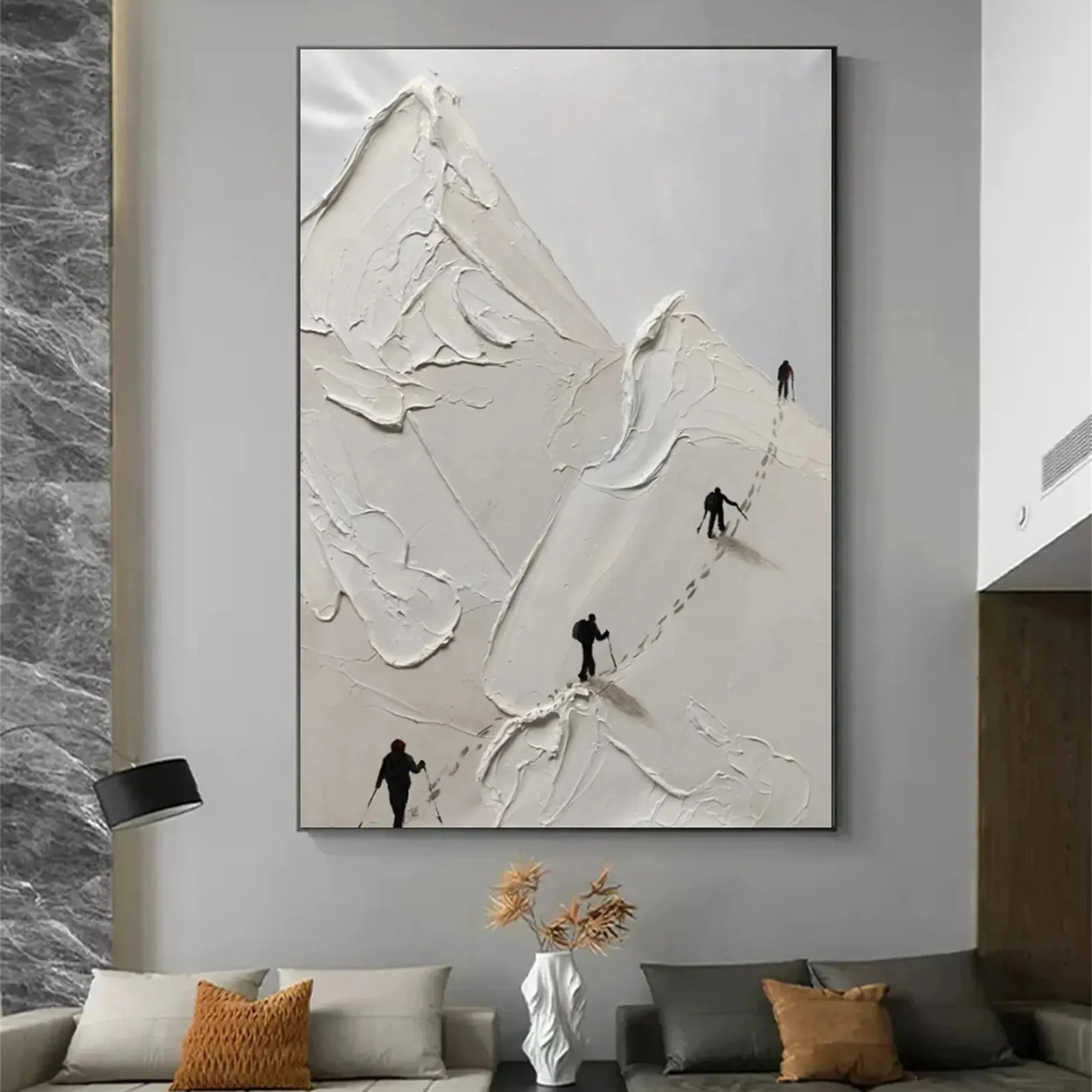 Skiing Sport Art Textured Painting Canvas #MM233