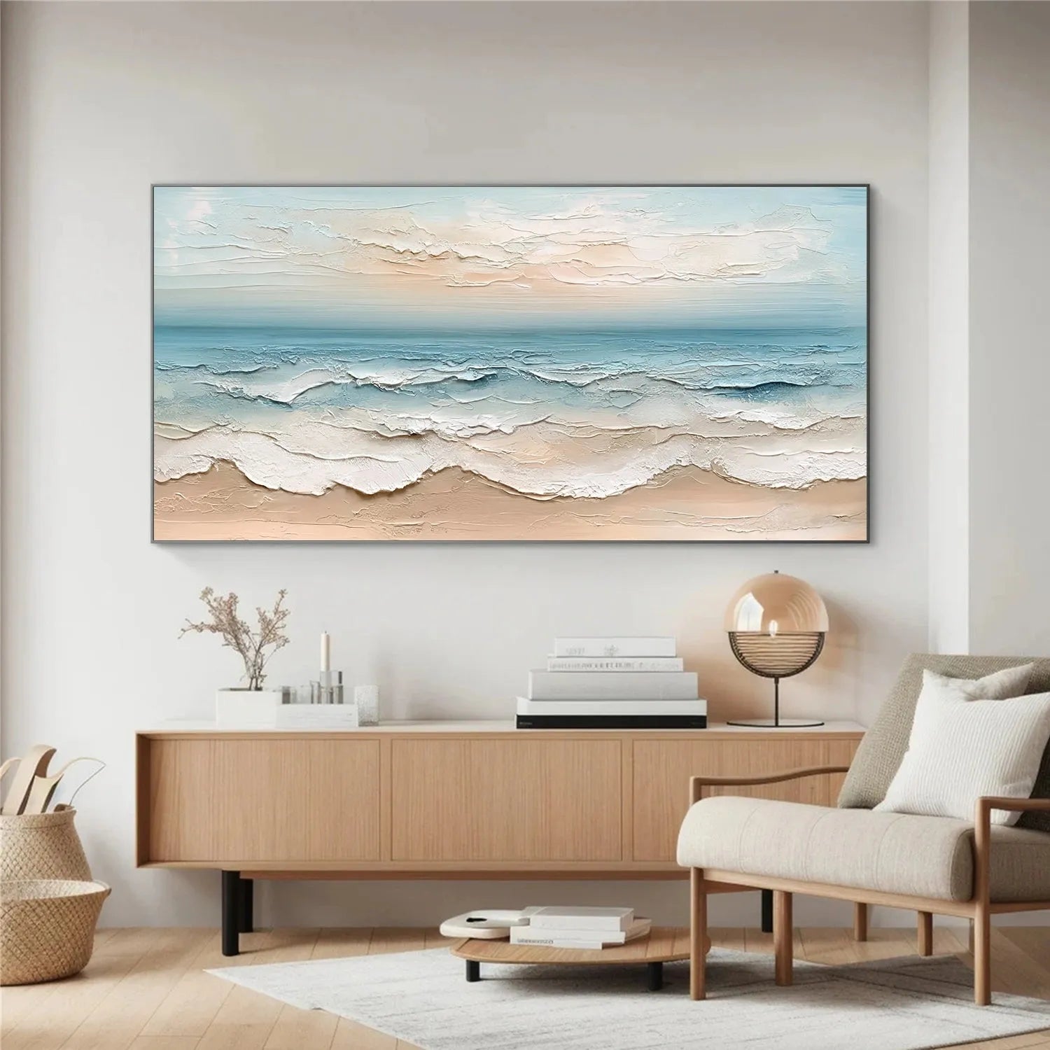 Ocean And Sky Abstract Textured Wall Art  #OS056