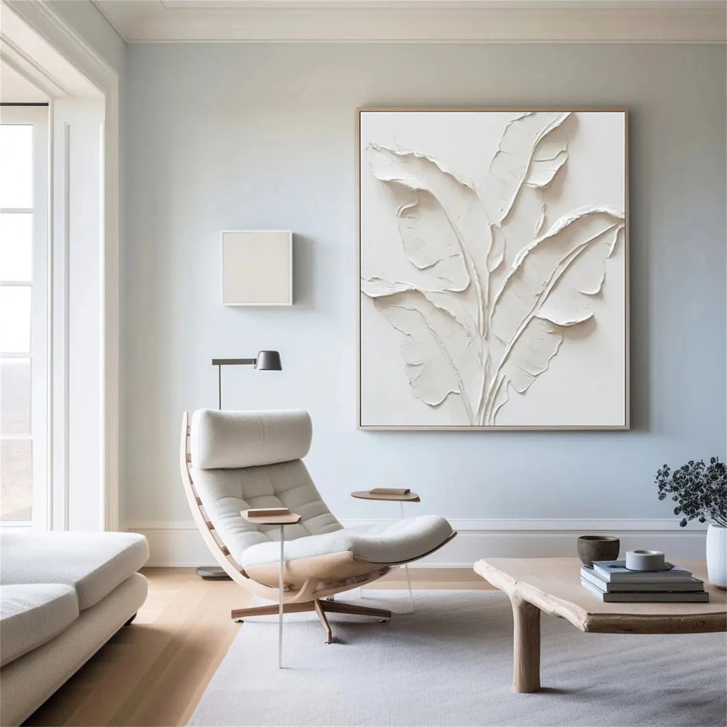 Beige Flower & Tree Abstract Texture Canvas Art #FT 239