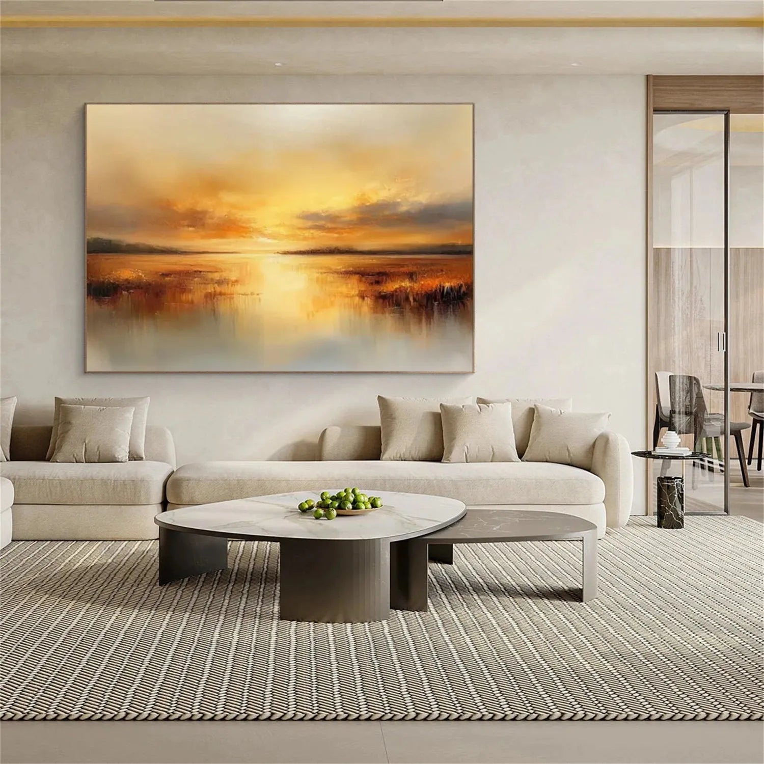 Ocean And Sky Abstract Wall Art #OS064