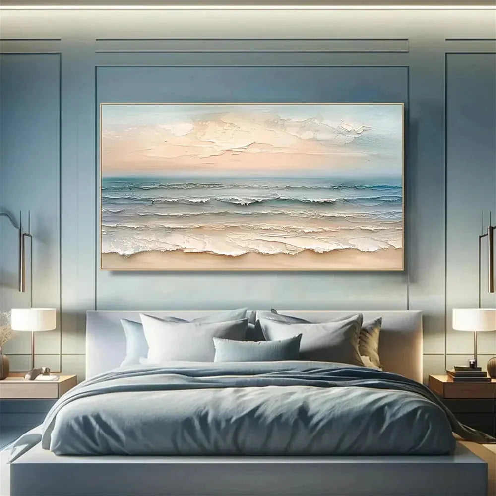 Ocean And Sky Textured Painting Canvas #OS027