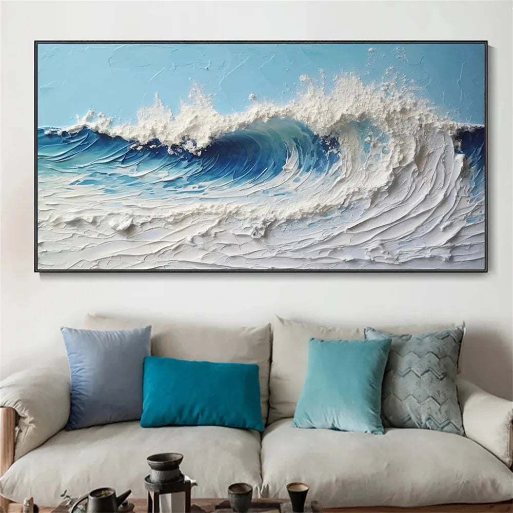 Ocean And Sky Textured Painting Canvas #OS010
