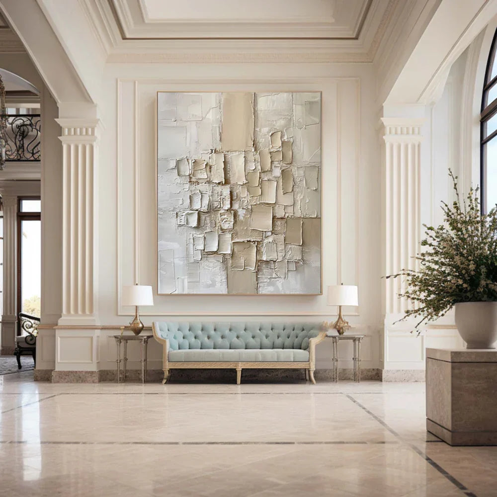 Beige Abstract Textured Wall Art #AB 477