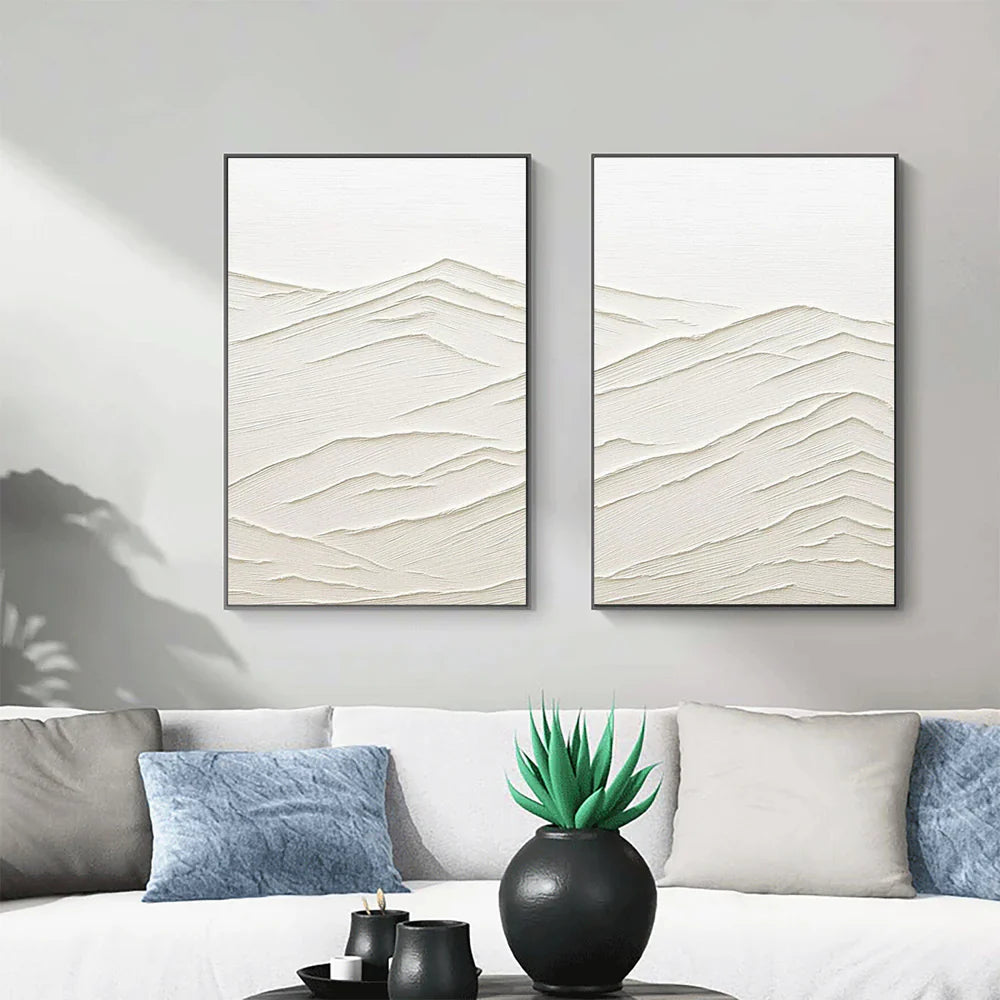 Plaster Art Minimalist Textured Paintings Set of 2 #MM079