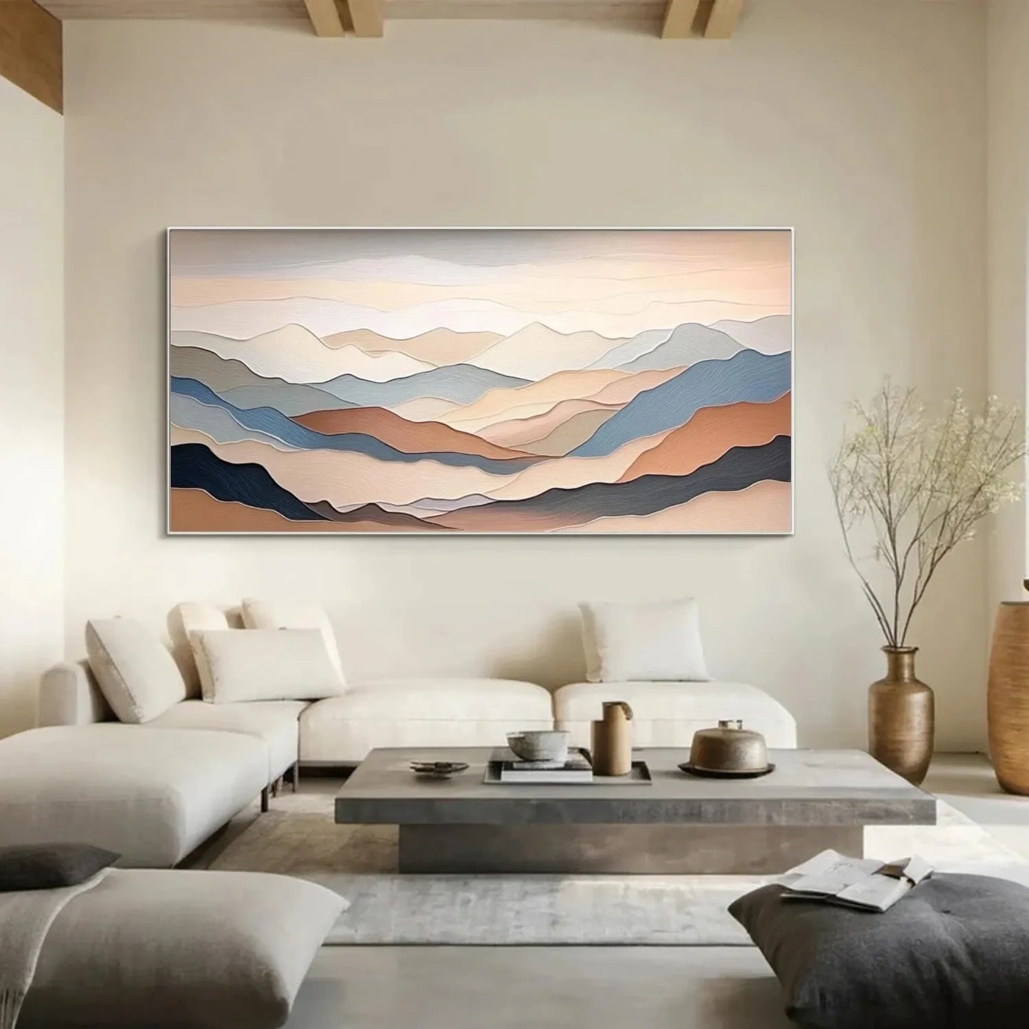 Abstract Mountain Textured Canvas Art #MO023