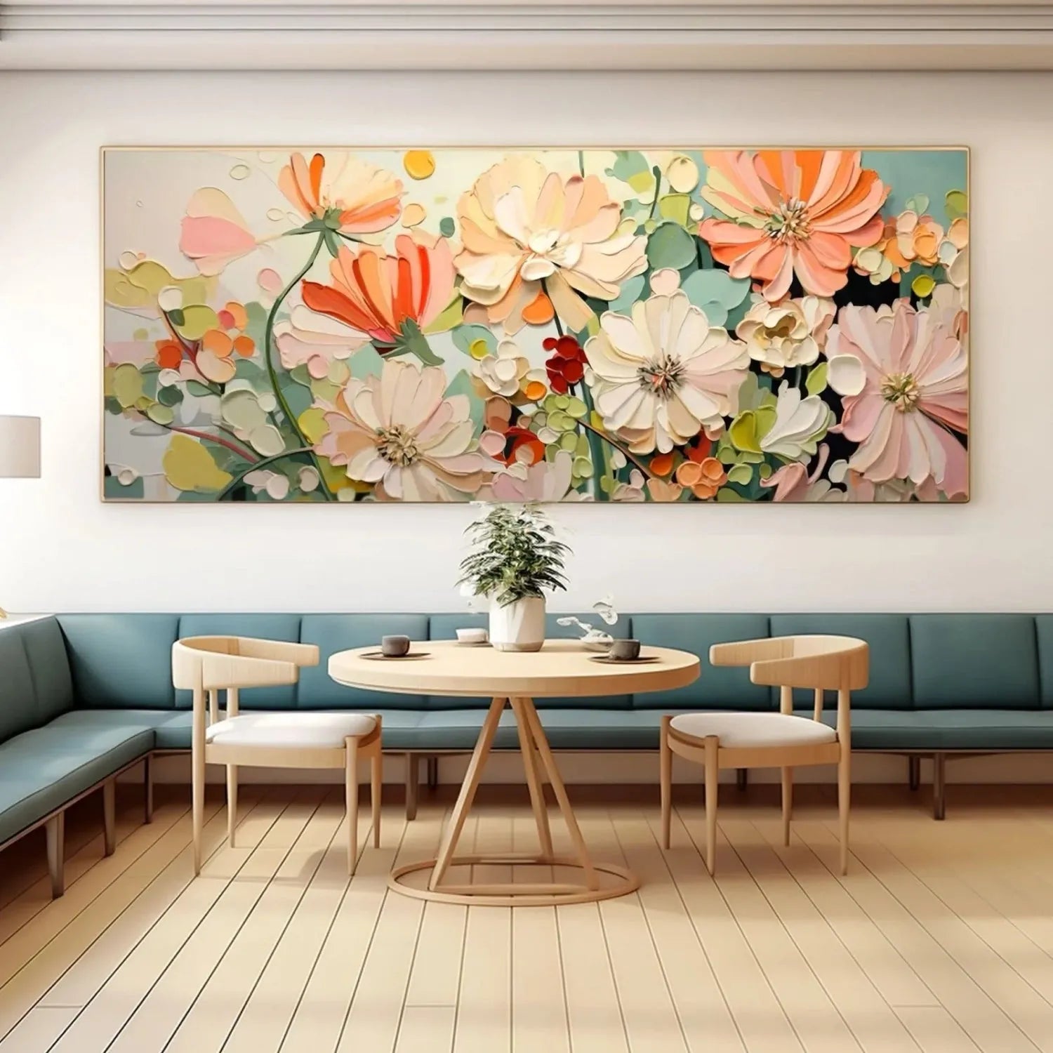 Colorful Flower Textured Painting Canvas #FP052