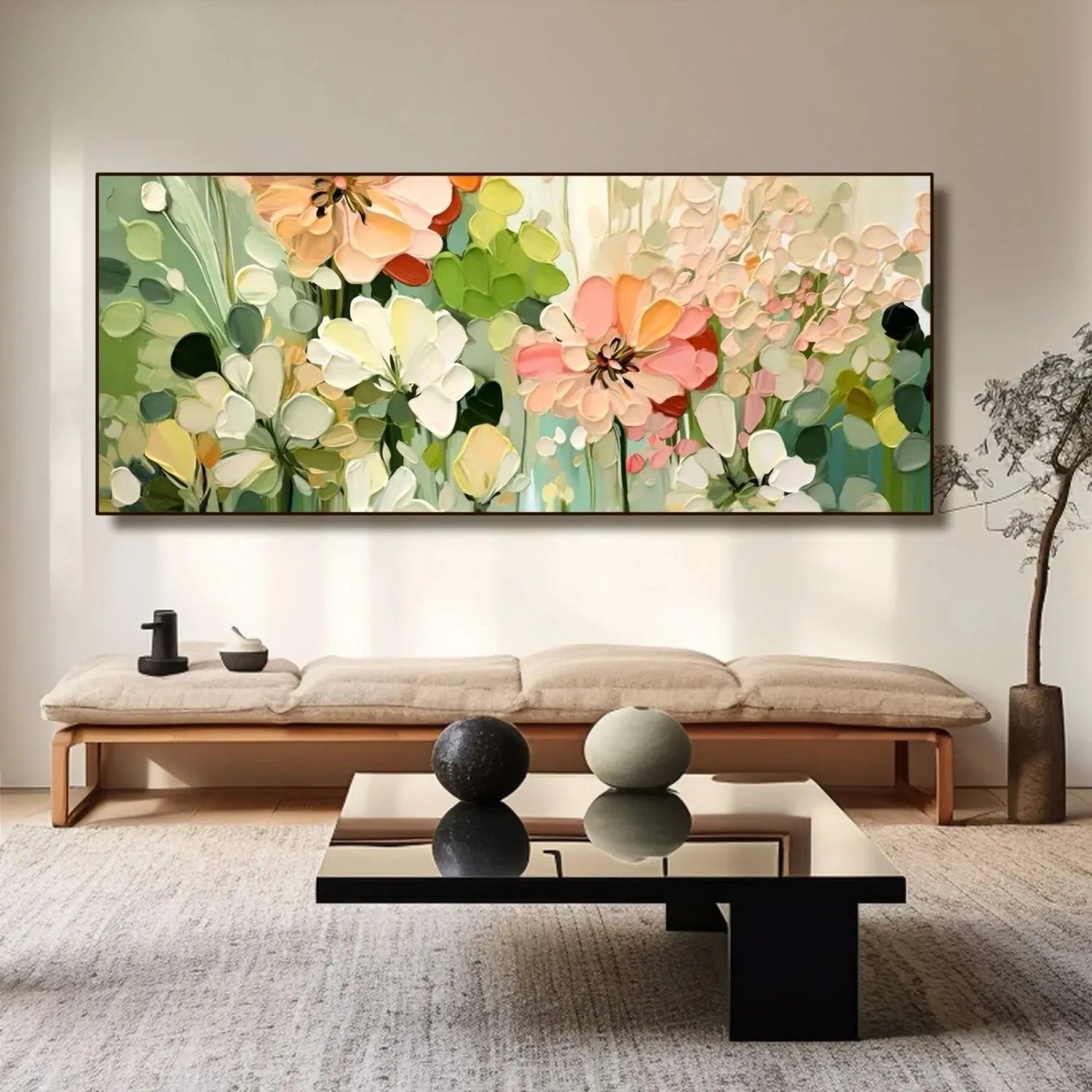 Colorful Flower Textured Painting Canvas #FP051