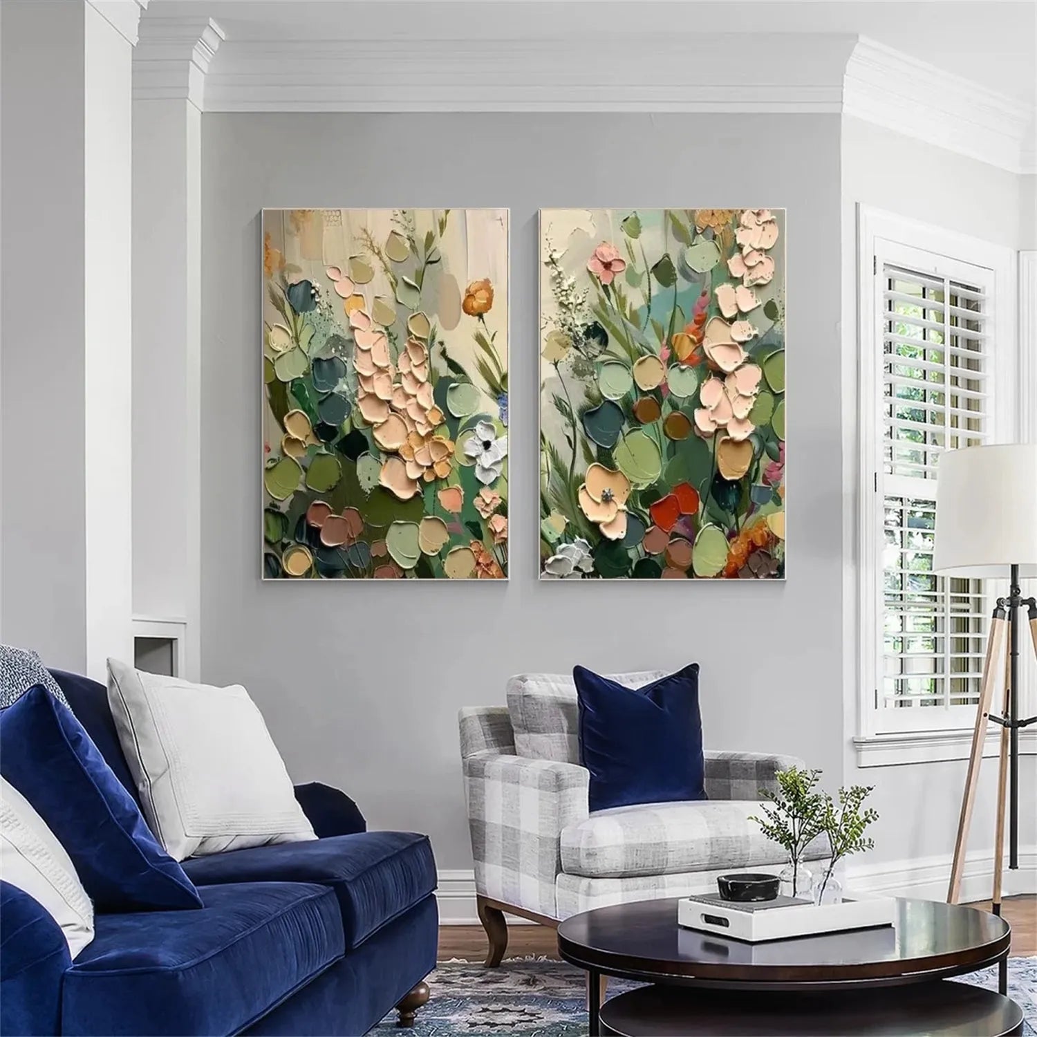 Flower Abstract Textured Wall Art Set of 2 #FP129