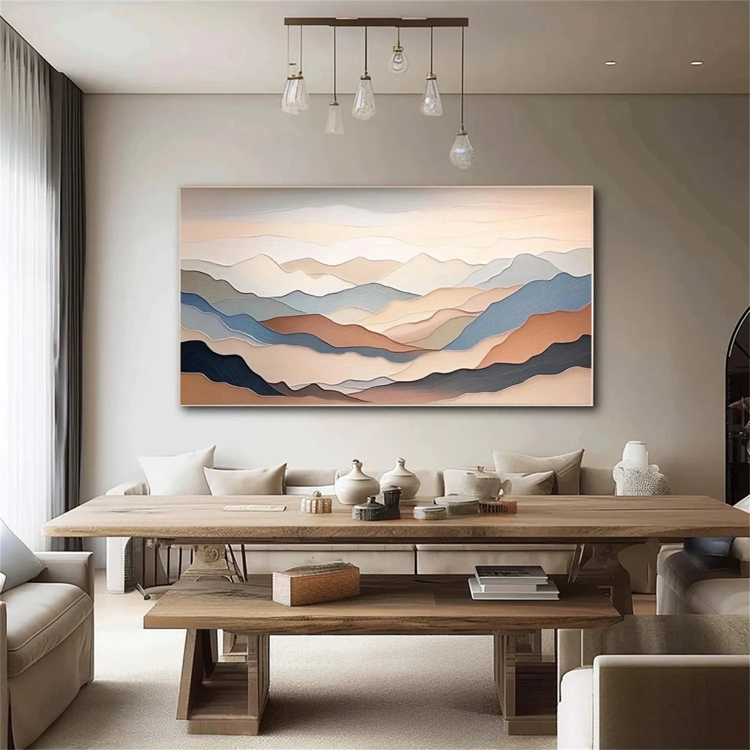 Abstract Mountain Textured Canvas Art #MO023