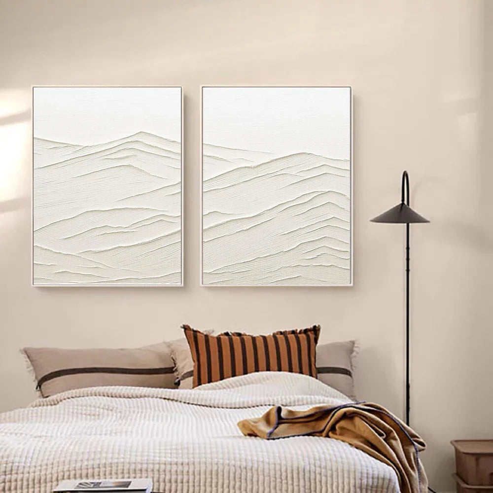 Plaster Art Minimalist Textured Paintings Set of 2 #MM079