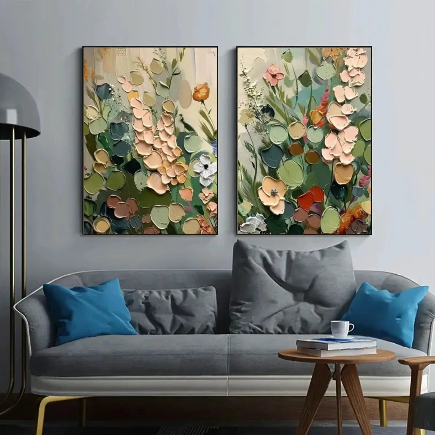 Flower Abstract Textured Wall Art Set of 2 #FP129