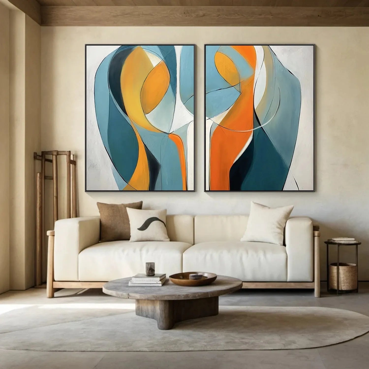 Contemporary Abstract Minimalist Set of 2 Wall Art #CW037