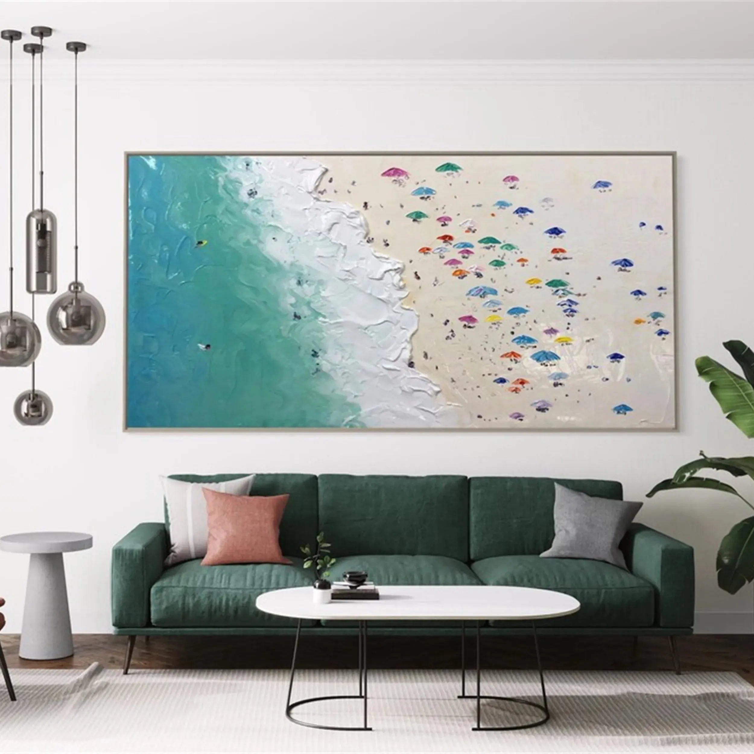 Seascape and Snowy Peak Painting #SP011