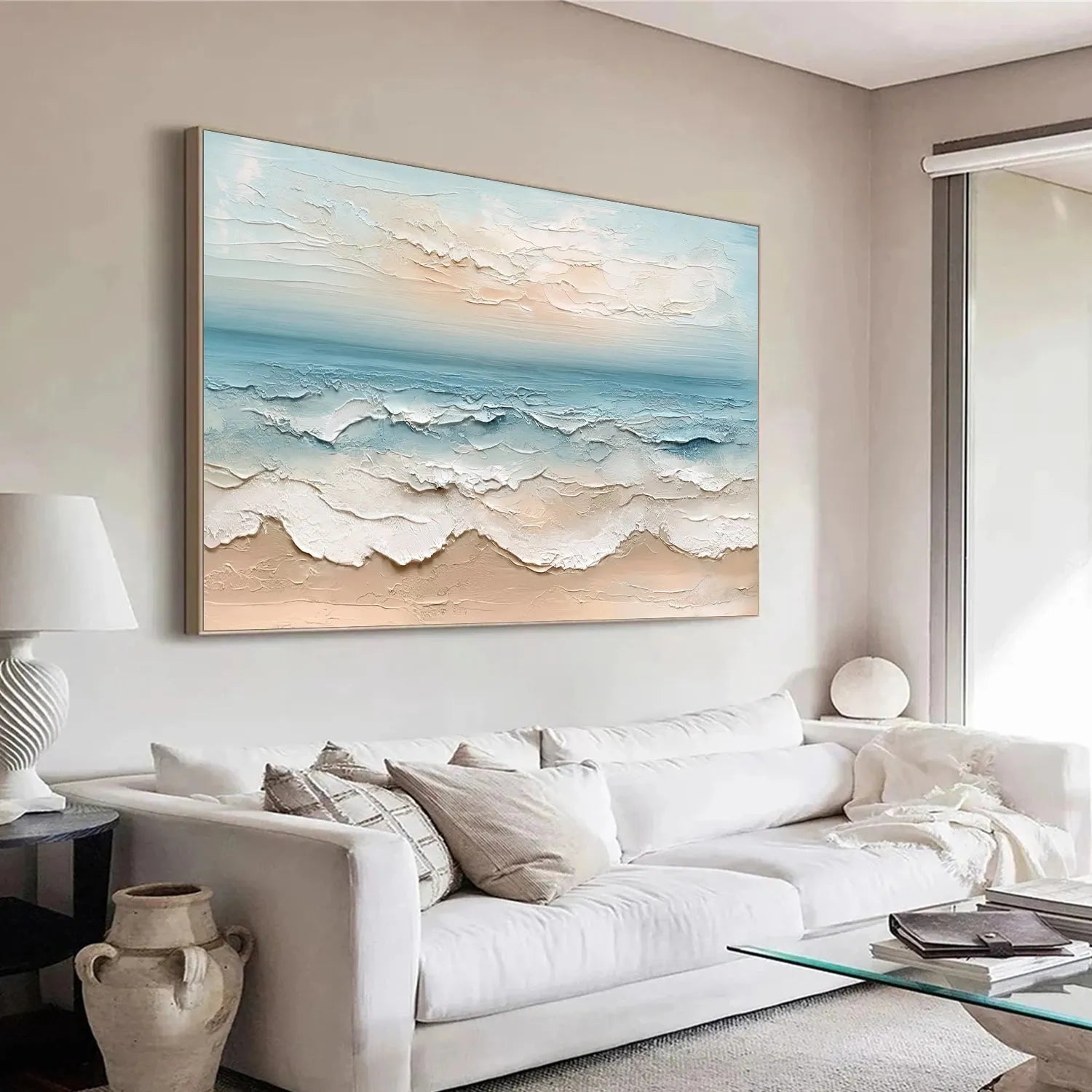 Ocean And Sky Abstract Textured Wall Art  #OS056