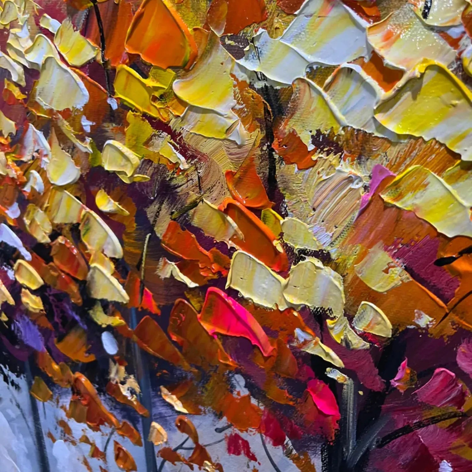 Colorful Tree Textured Painting Canvas #TP010