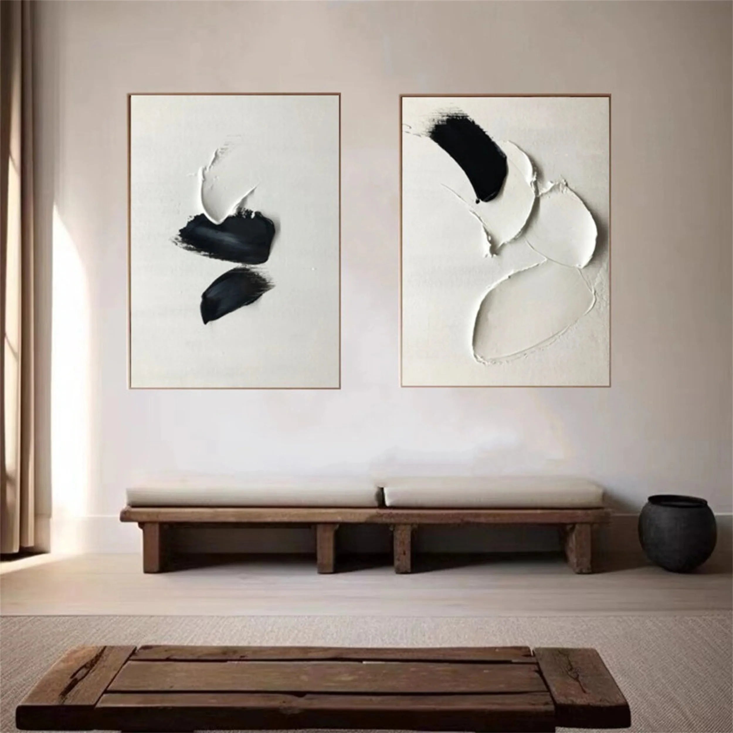 Minimalist Textured Painting Canvas Set of 2 #MM143