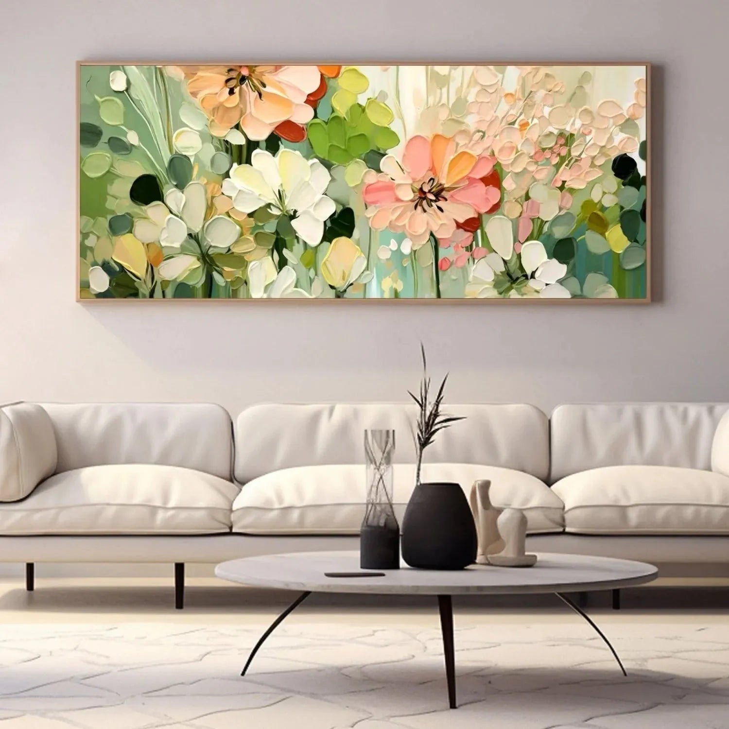 Colorful Flower Textured Painting Canvas #FP051