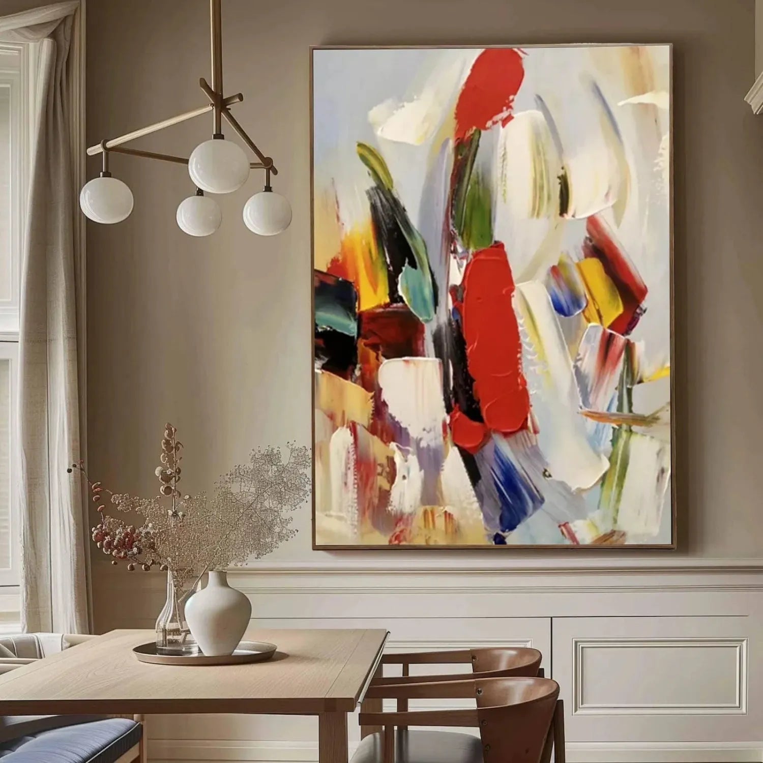 Colorful Abstract Textured Painting Canvas #AT095