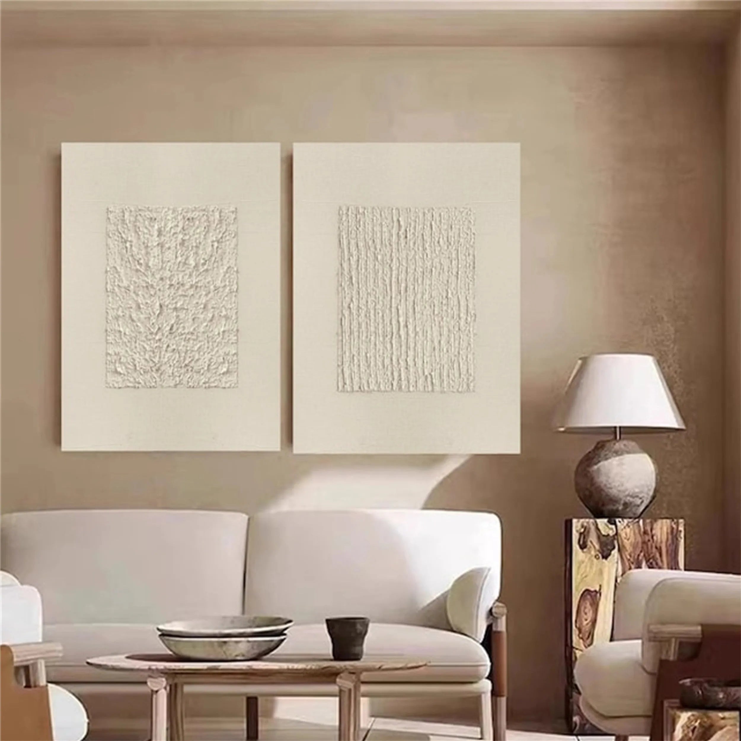 Beige & Brown Abstract Set of 2 #BB087