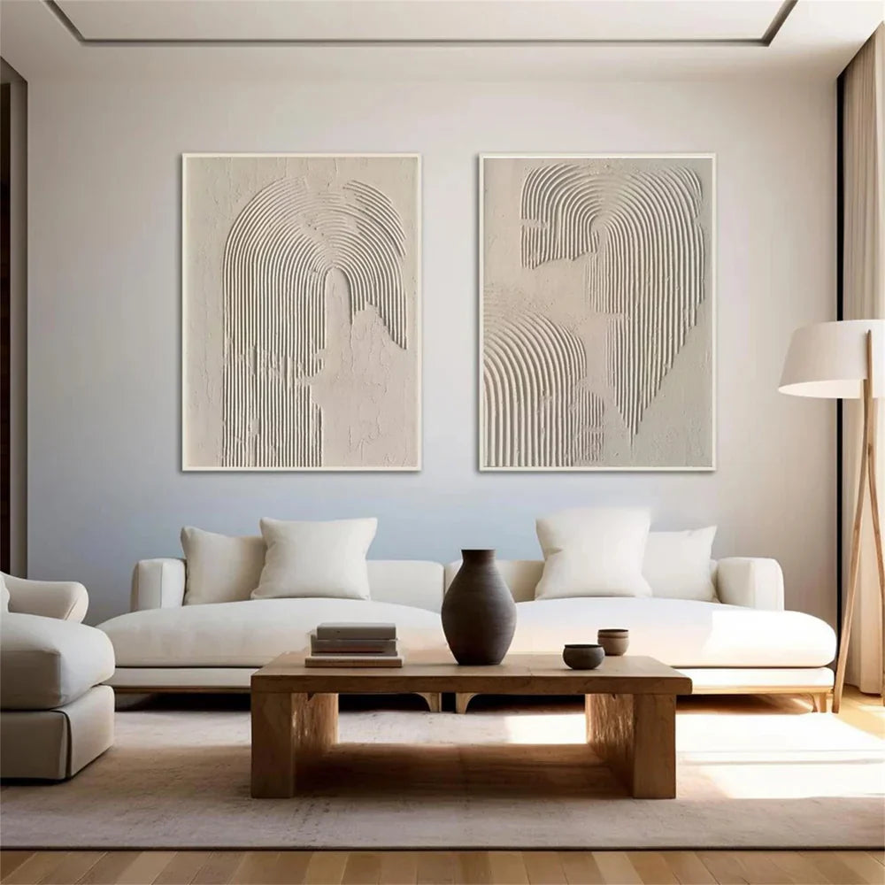 Beige & Brown Abstract Set of 2 #BB069