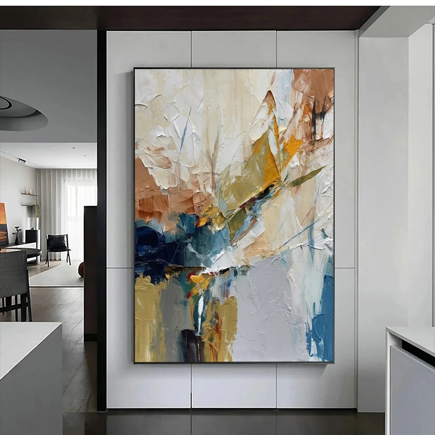 Colorful Abstract Textured Painting Canvas #AT093